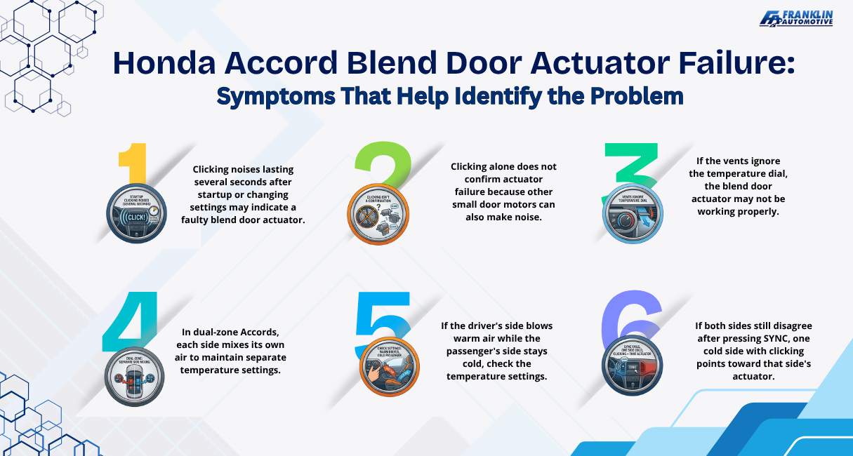 Honda Accord Blend Door Actuator Failure Symptoms That Help Identify the Problem